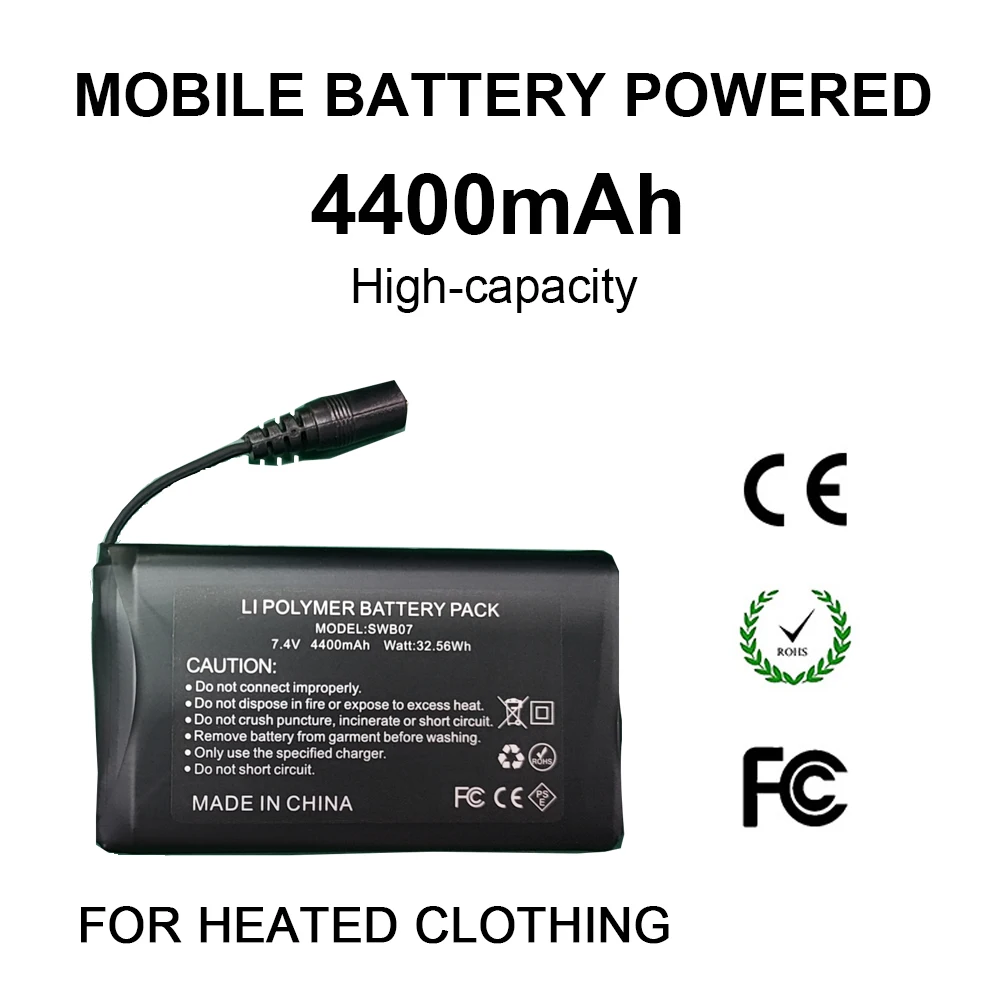 Savior Heat Battery 7.4V 2200mAh/3000mAh/4400mah Oplaadbaar voor verwarmde handschoenen Wanten Liners Verwarmde sokken Verwarmde kleding