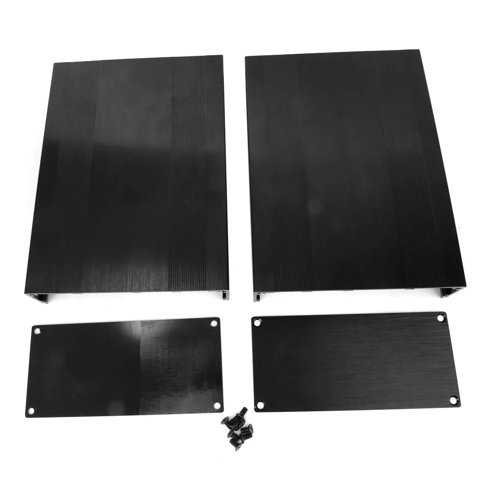 Instrument Project Accessoires Geborsteld Zwart Oxide Split Type Aluminium Koelbehuizing Behuizing Elektronische Box voor Versterker GPS