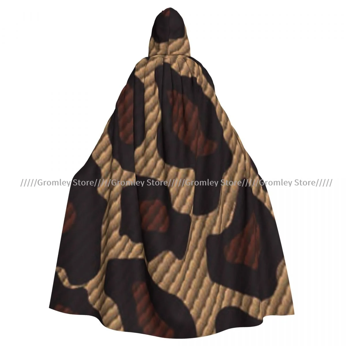 القرون الوسطى هالوين تأثيري عباءة معطف مقنع مجردة جلد الثعبان نمط كيب معطف طويل خندق زي معالج عباءة