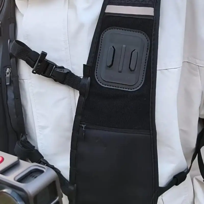 Action Camera Chest Mount Straps Backpack Shoulder Straps Mount Adjustable Running Vest Mount Adapter For Hiking Cycling