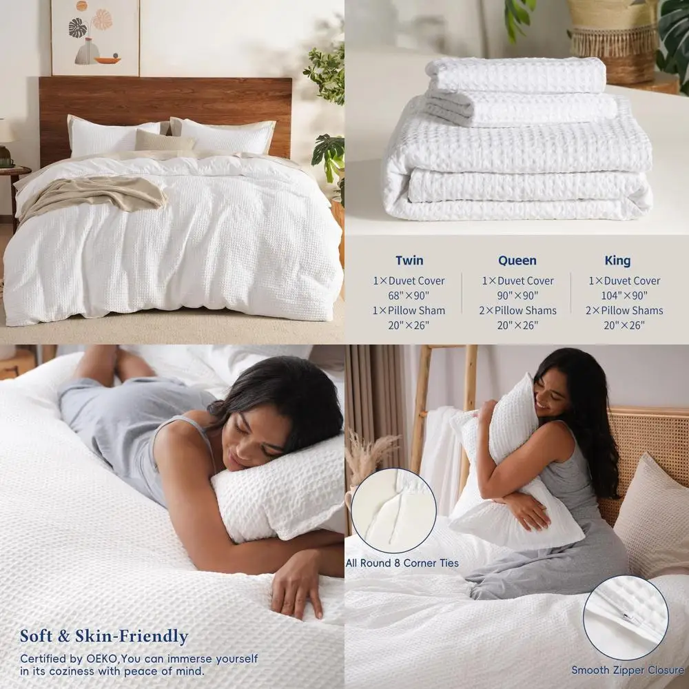 

Комплект постельного белья с узором «Вейл», размер «Кинг», дышащий, 3 предмета: пододеяльник и 2 наволочки, фактурный декор для дома, комплект постельного белья C