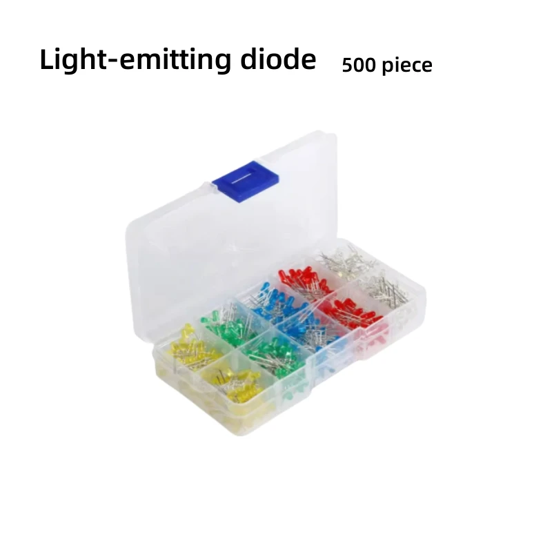 

3/5mm LED Light-Emitting Diode Box Light-Emitting Tubes F3/F5 Red Yellow Blue Green and White 500 Pieces 100 Pieces For Each