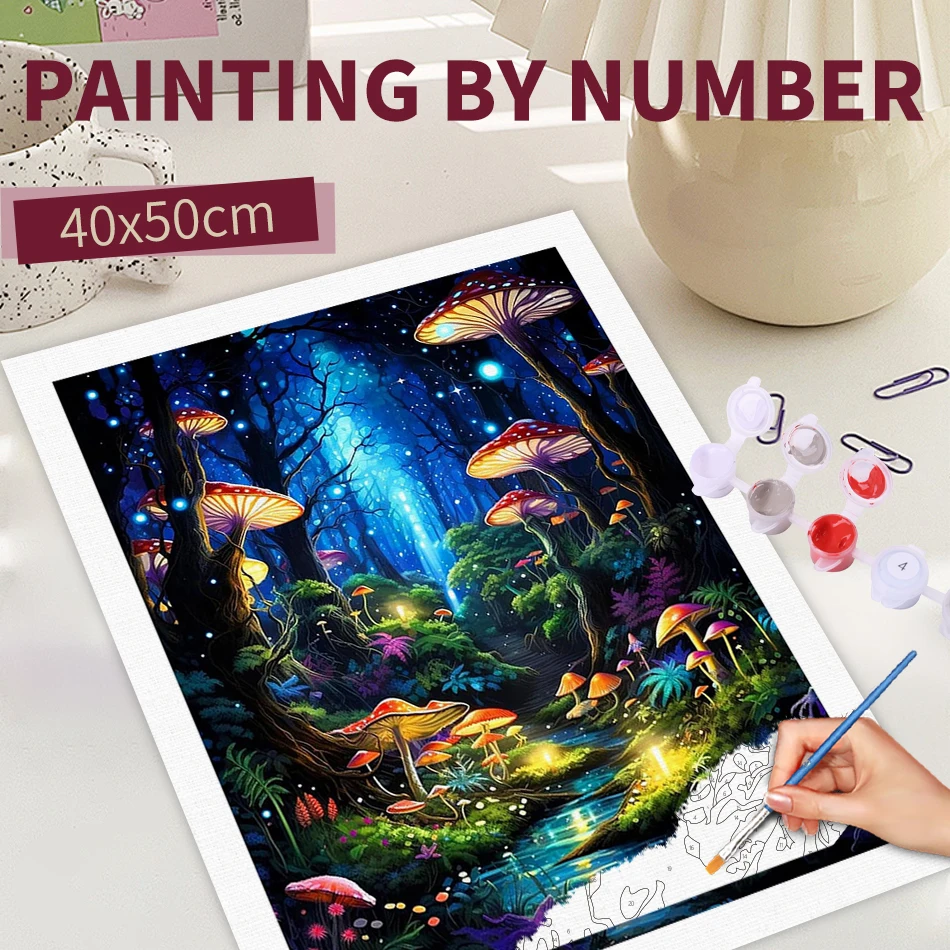 

RUOPOTY Diy Painting By Numbers With Frame Landscape Acrylic Paint On Canvas Handpainted Picture By Numbers For Adults Diy Gift