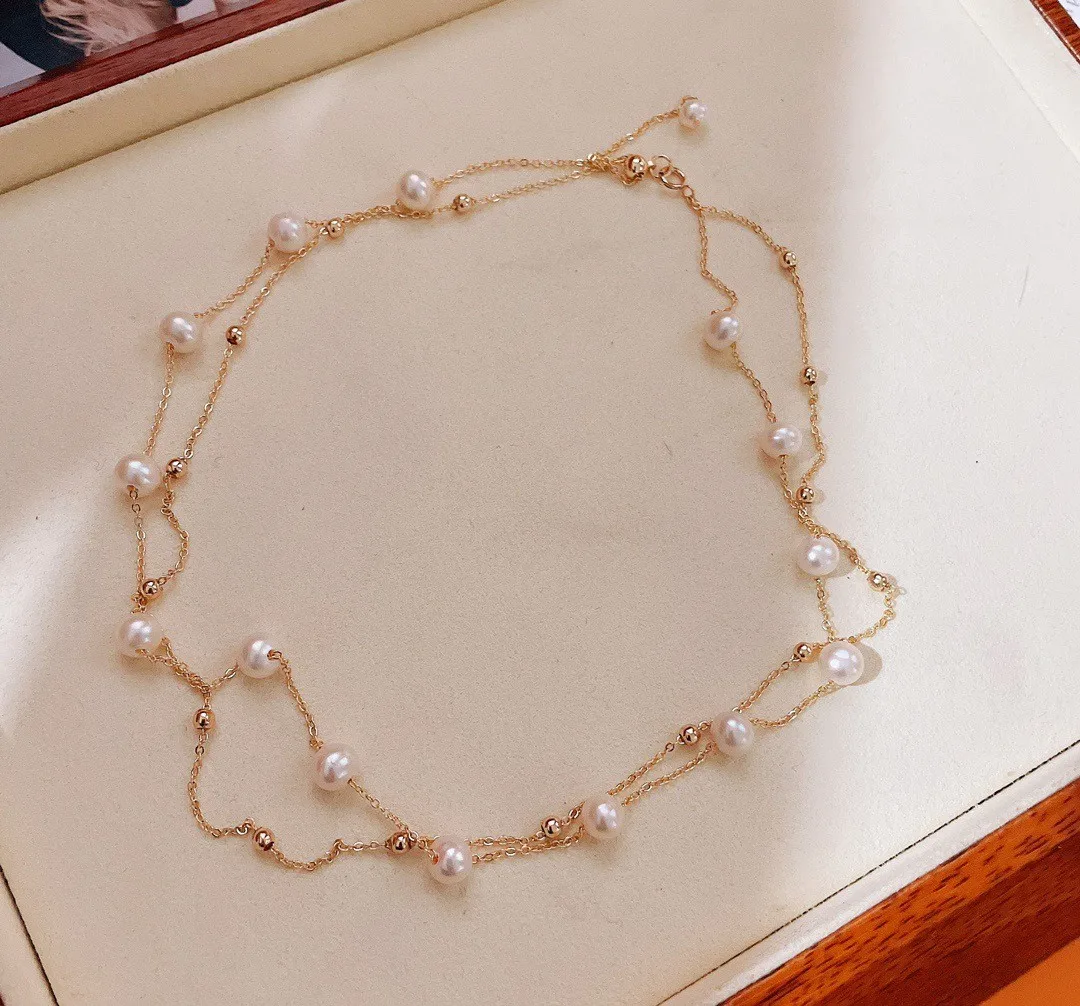 

New Arrival Babysbreath Pearl Necklace Natural Freshwater Pearl Necklace 14K Gold Filled Jewelry For Women Gift Dropshipping