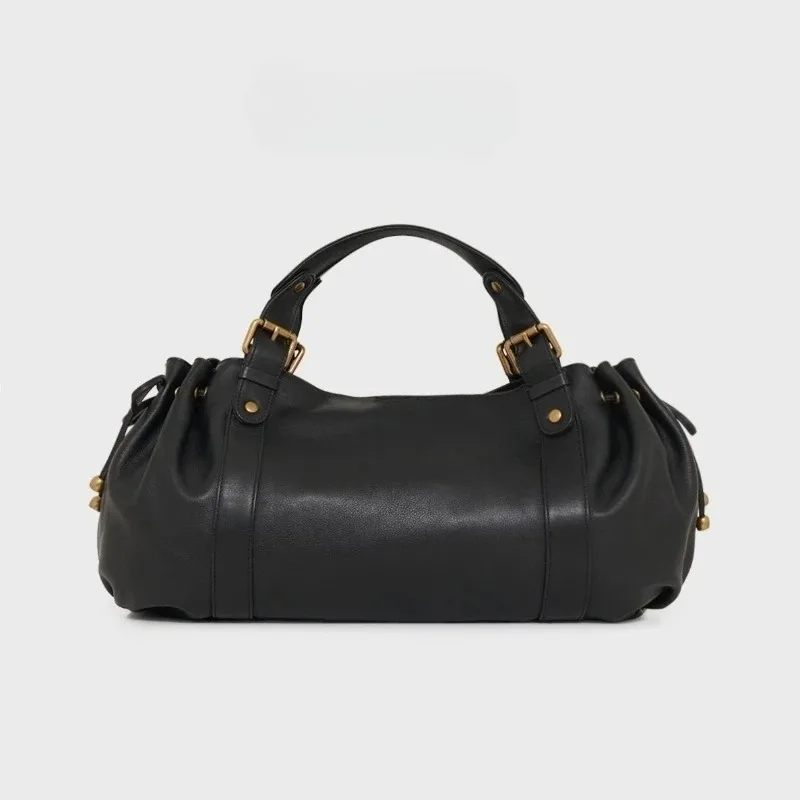 Women's Crossbody Simple Handbag Commuter Shoulder Boston Bag Stylish Versatile Work Bag Soft Polyester Interior image 2