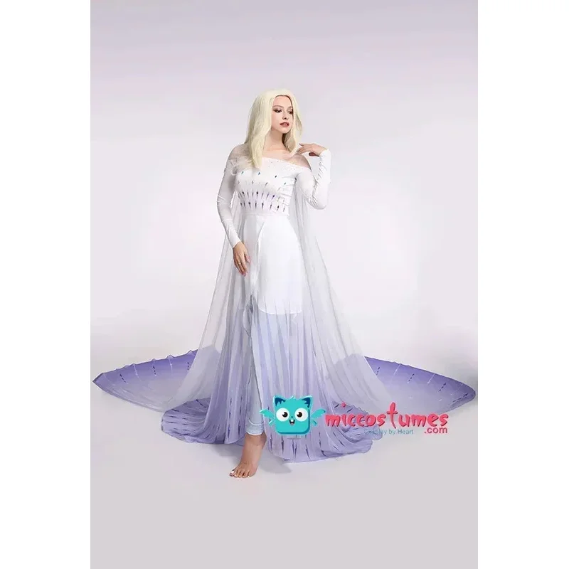 

Miccostumes's-8 Elsa Queen Blue Ice Costume Gown for Women long Dress Halloween Cosplay Costumes