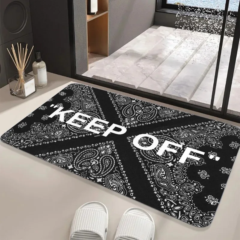 Keep Off Area Rugs Floor Mat Black and White Carpet Door Mat Rug for Bed Sofa Decoration Protect Your Personal Space 40x60cm