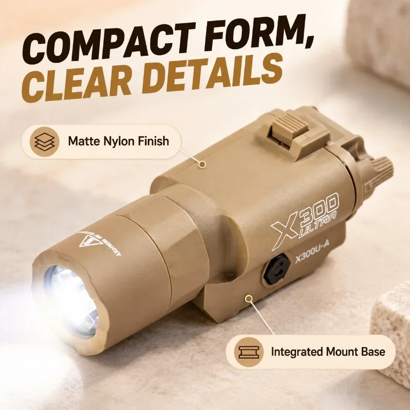 Nylon X300-U Infrared LED Flashlight Under Rail Hobby Model Decoration
