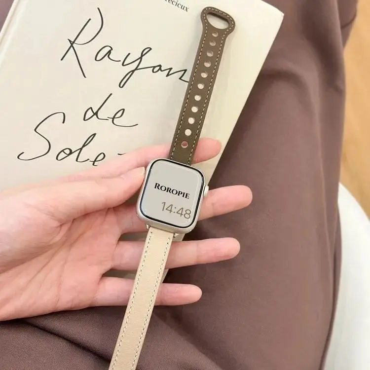 

Кожаный ремешок для часов в стиле пэчворк, аксессуар для ремешков часов, подходит для серий 7, 44, 45, 49, 42, 46, S10, S11, Ultra, винтажный ремешок для часов.