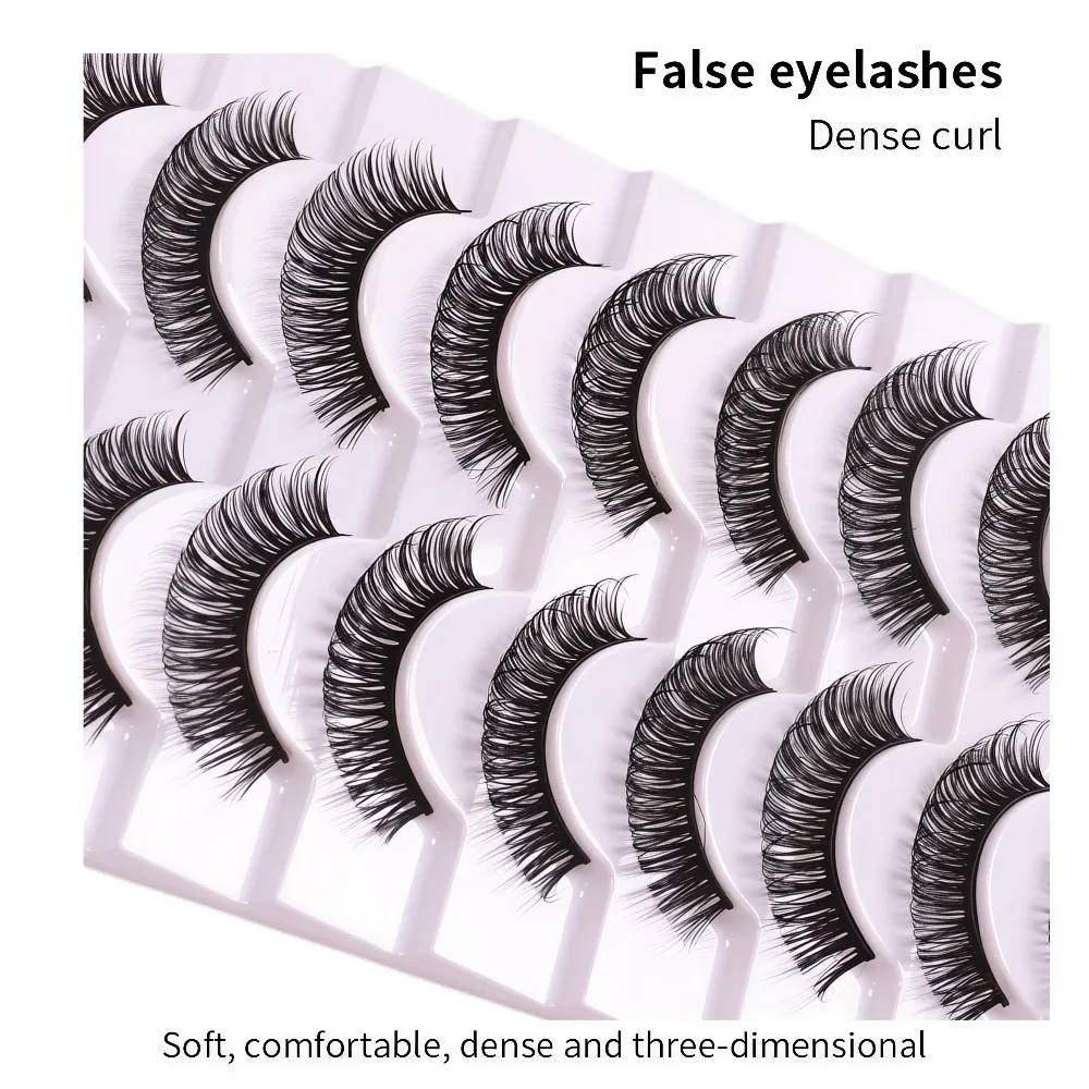 10 Pairs Lashes Mink Fluffy Dramatic False Eyelashes Natural Long Faux Mink Eyelashes Wispy Fake Lashes Look Like Extension
