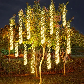 Kreative 3 IN1 360LED Weihnachten Girlande Meteorschauer Lichterketten Im Freien Wasserdichte Eiszapfen Lichterkette für Garten Baum Dekor