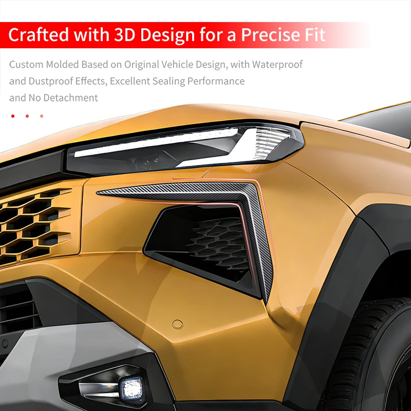 For 2026 Toyota Hilux Hilux Pickup Truck Front Fog Light Upper Trim Strip ABS Decorative Modification Exterior Decoration Automo