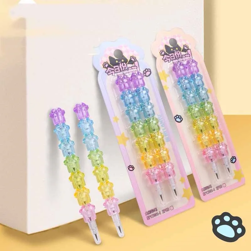 24set/lot Kawaii Cat Paw Removable Pencil Cute 0.5MM Drawing Writing Pen School Office Supplies