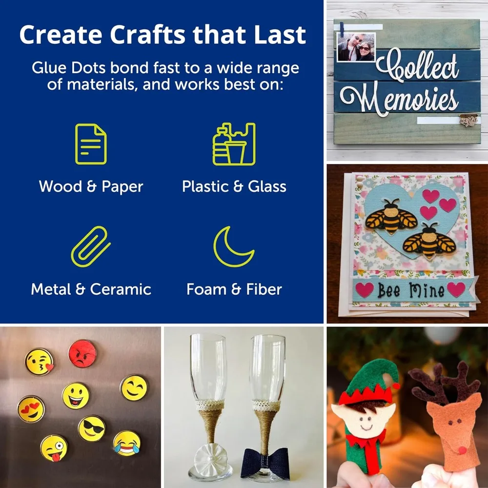 Double-Sided Adhesive Dots, 0.5 Inch, 200 Clear Sticky Points for Crafts and DIY Projects