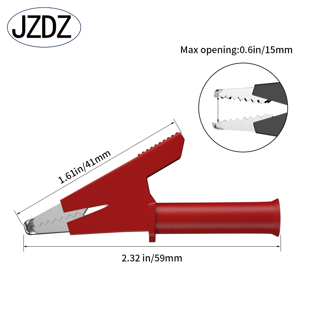 JZDZ 2pcs 4mm Banana Plug to Alligator Clip Multimeter Test Leads Cable Line Jumper Wire 1m/3.3ft  Red Black  J70054-1-RB