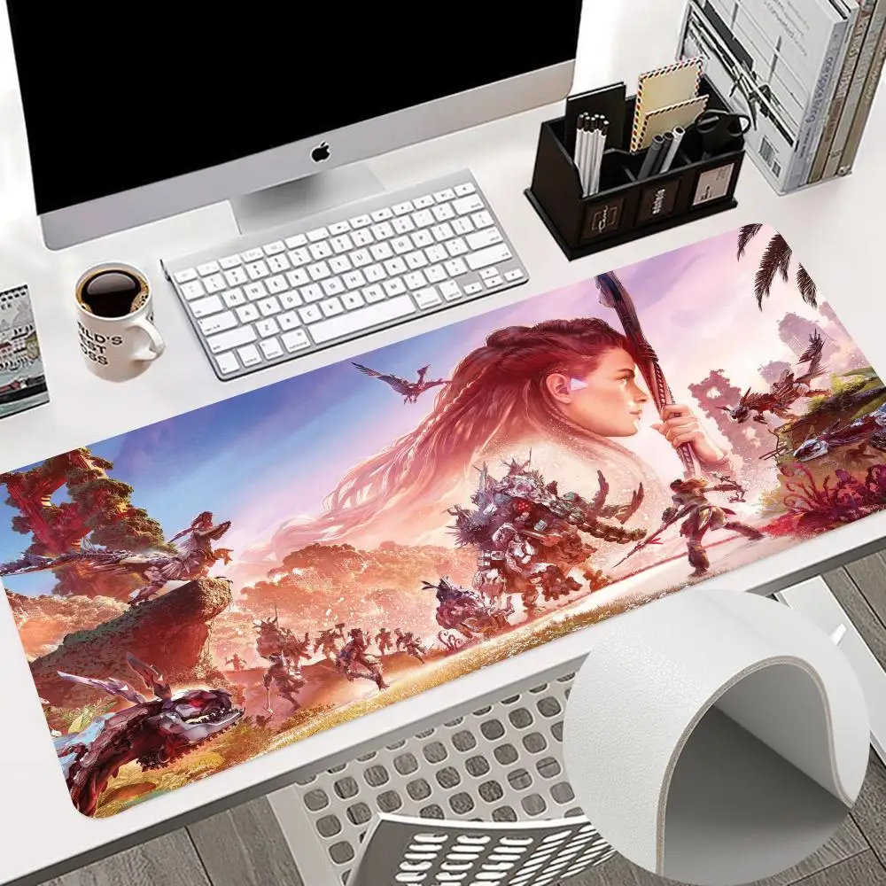 

H-Horizon Z-Zero D-Dawn Mouse Pad 900x400mm Keyboard PC Desk Pads HD Printing Computer Double Sided Leather Non-slip 80x40cm PU