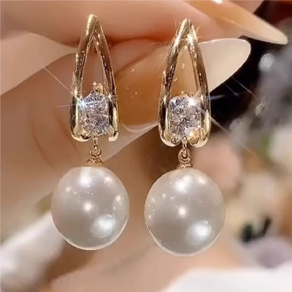 

New pearl earrings AAAA10-11mm high-end pearl earrings 925s 11-12mm