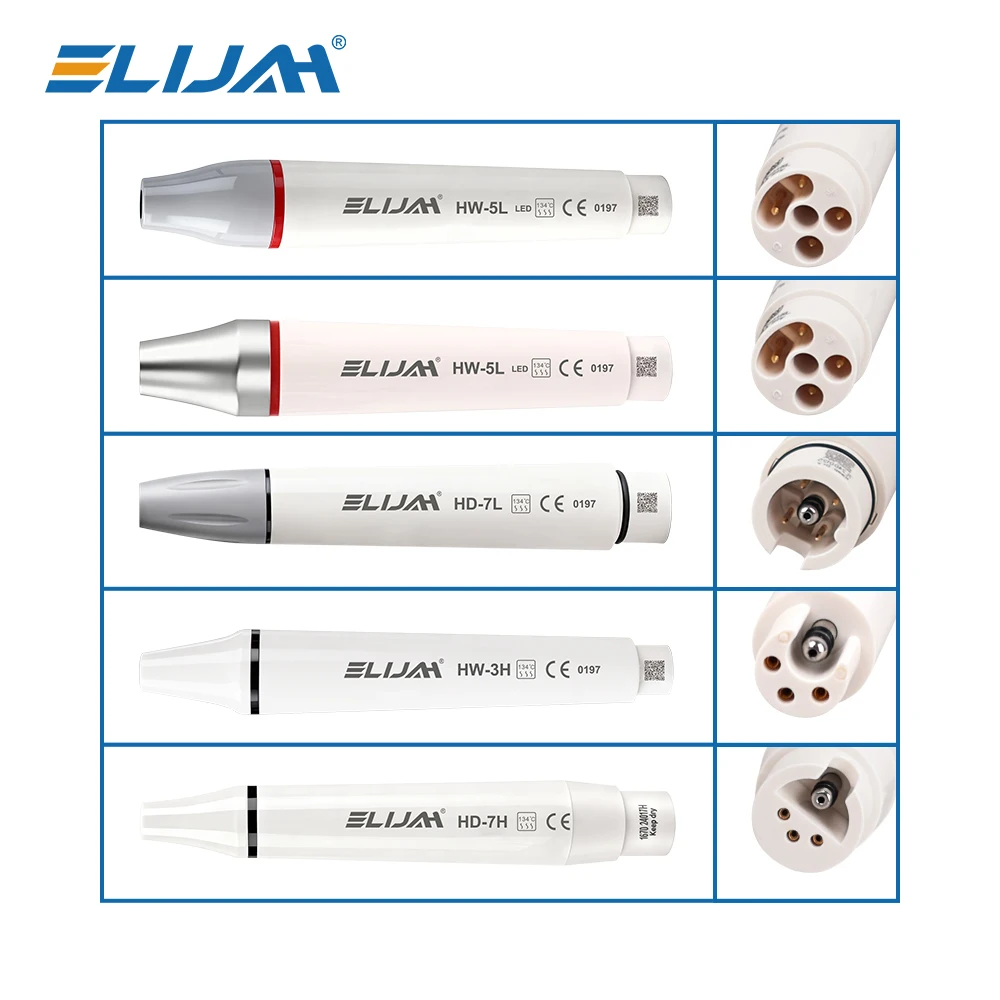 

ELIJAH Dental Ultrasonic Scaler Handpiece Dental LED Piezo Handle HW-5L Fit EMS WOODPECKER UDS SATELEC DTE Without Cable