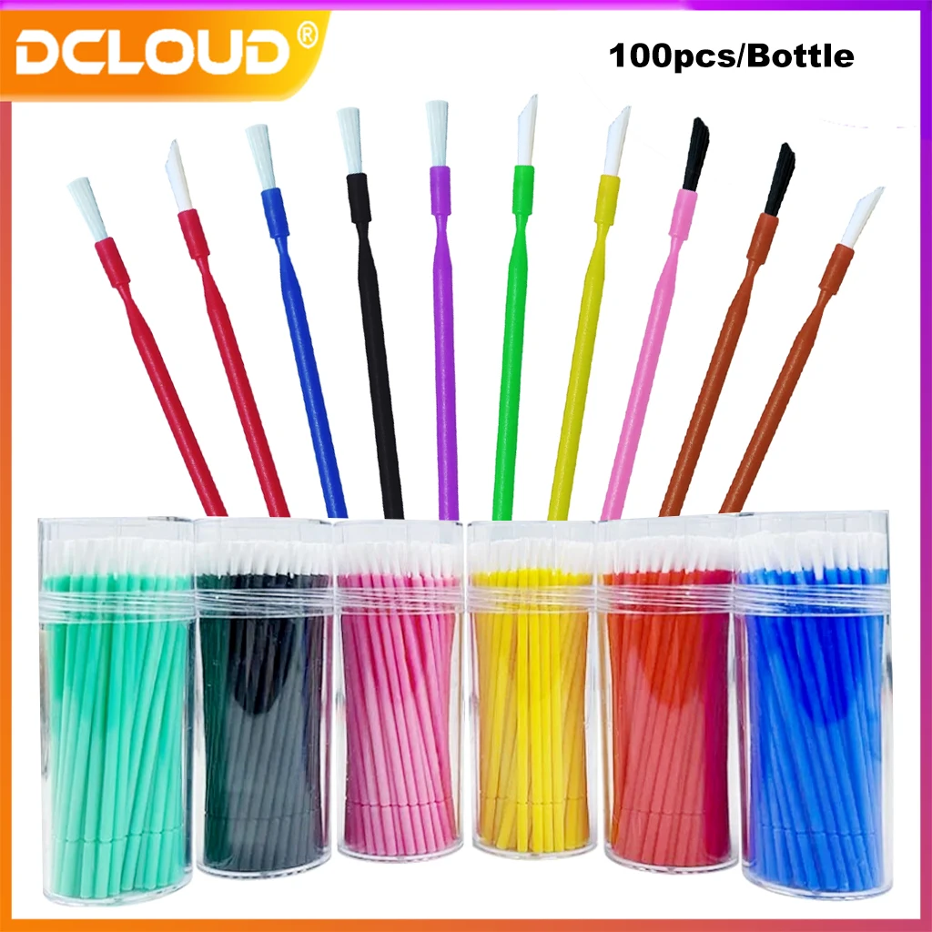 100PCS/Bottle Dental Disposable Micro Brushes Bendable Long Shank Applicators Brush Teeth Whitening Oral Dentist Cleaner Tools