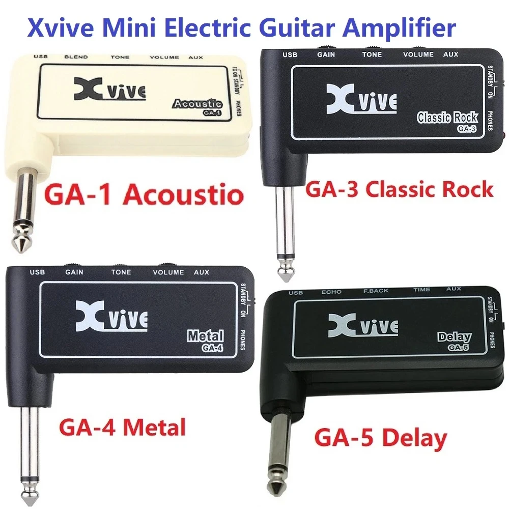 Xvive GA1/GA3/GA4/GA5 Guitar Amplifier Mini Portable Rechargeable Electric Guitar Accessories Headphone Amplifier