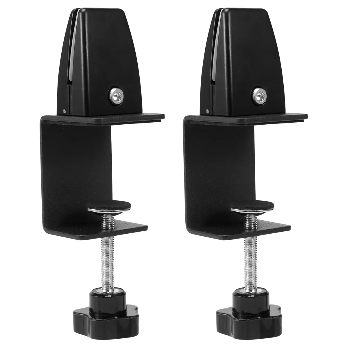 2 Pcs Office Desk Divider Clamp Privacy Screen Clip Holder Bracket Screen Baffle Clamp Partition for Table Clamp -Black