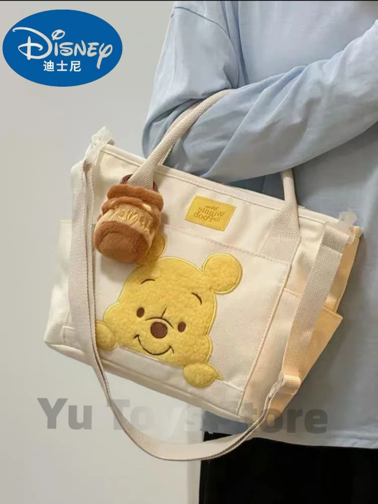 New Disney Winnie The Pooh Bag Y2k Pendant Kawaii Bee Bear Large-capacity One Shoulder Bag Cartoon Anime Portable Girls Handbag