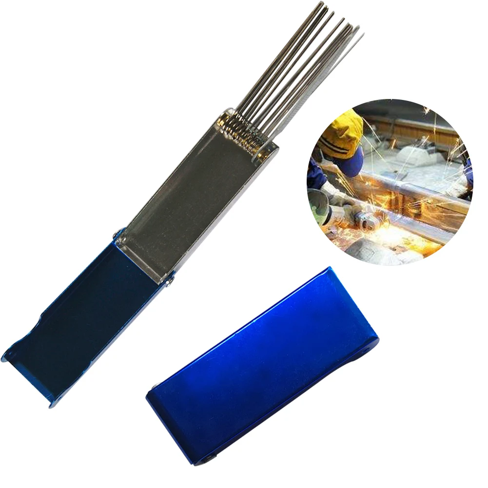 Portable Nozzle Cleaner Needle Aluminum Case Tip Mini Welding Torch Blue File 13 In 1 Stainless Steel