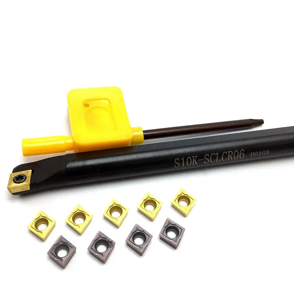 S10K-SCLCR06 S10K-SCLCL06 95 Degree Boring Bar Fit CCMT060204 Carbide Turning Insert CNC Lathe Inner Hole Tool 10PCS