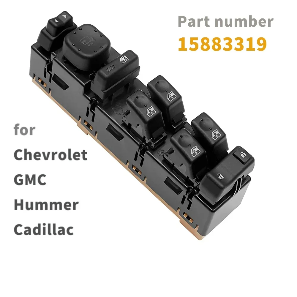 15883319 DWS-394 Power Window Switch for Hummer H2 Chevrolet Suburban Avalanche GMC Yukon Sierra 2003-2006 Front Driver Switch