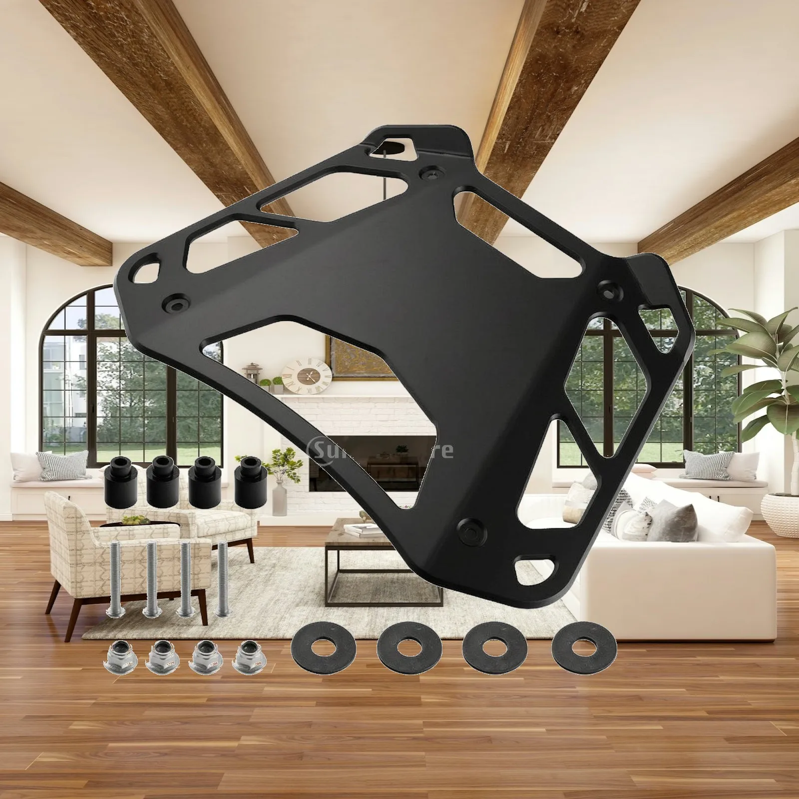 Hinterer Gepäckträger Aluminium-Gepäckbox-Montagehalterung Motorrad-Gepäckträger Robuster Hecktaschenhalter Rostbeständig