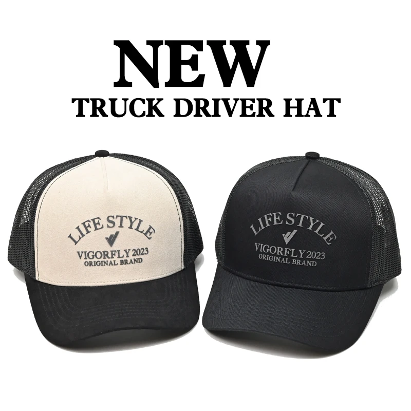 New Truck Driver Half Net Hat Merlin High Quality Light Luxury Baseball Hat Breathable Sunscreen Duck Tongue Hat