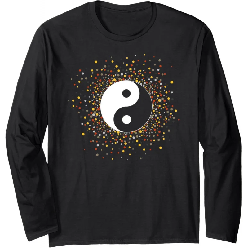 

Feng Shui Yin Yang Zen Tai Chi Diagram Colorful Galaxy Men's Long sleeved T-shirt