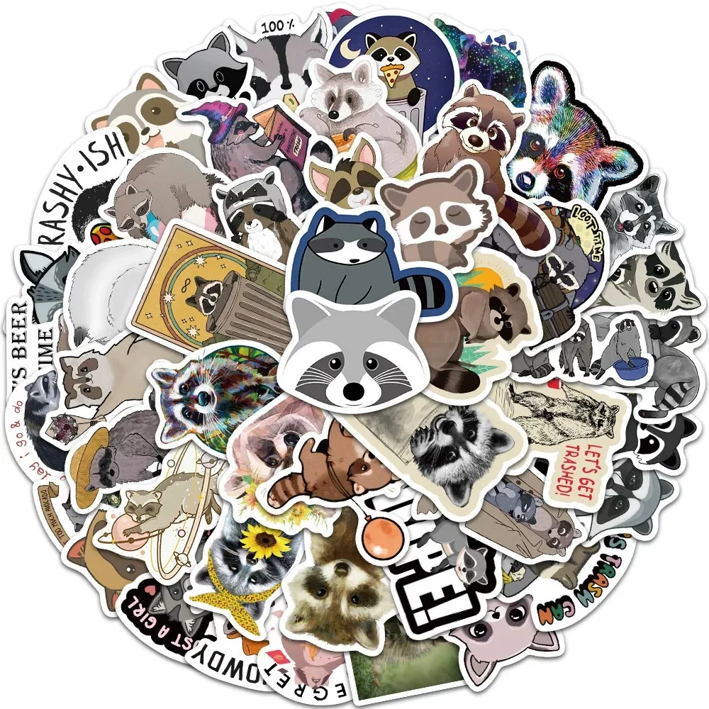10/50PCS Cartoon Cute Raccoon Trash Panda Graffiti Sticker Suitcase Notebook Refrigerator SkateboardStationeryBoxHelmetWholesale