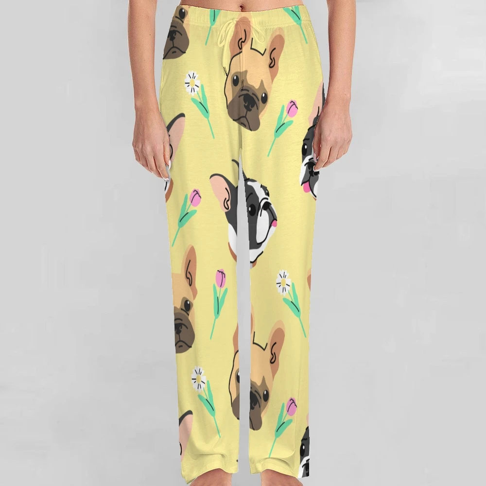 French Bulldog Pattern Cute Pajama Pants Mens Womens Lounge Pants Super Soft Unisex Sleep Pajama Bottoms with Pockets Drawstring