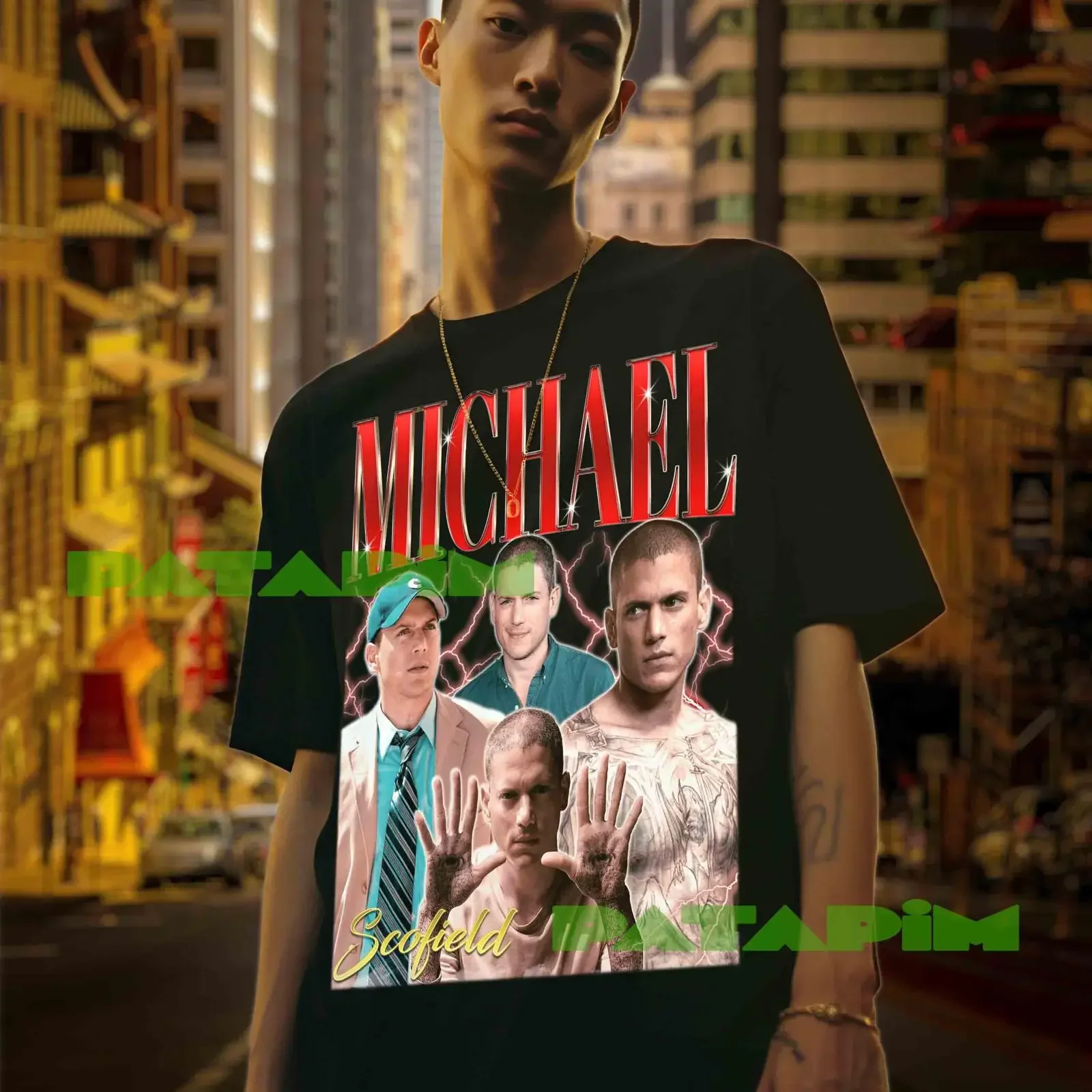 Michael Scofield T Shirt Retro 90s Bootleg vintage Washed Stylish Soft Breathable Slightly homme graphic Top For Everyday Wear