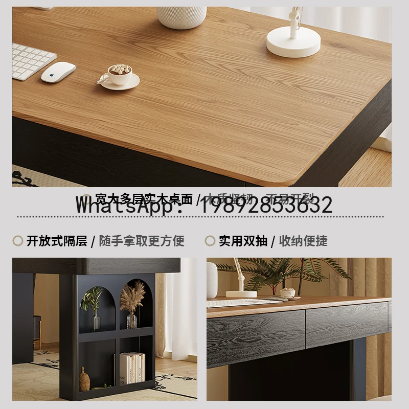 

XL Solid Wood Desk Home Study Office Desk Student Bedroom Computer Desk