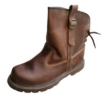 Men Boots Mid Calf Western Cowboy Motorcycle Boots Male Autumn Outdoor Leather Totem Med-Calf Boots Retro Designed Men Shoes