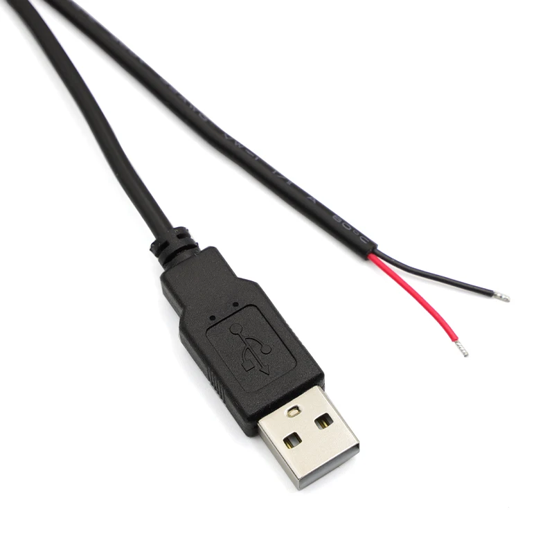

1M NEW USB 2 Pin Power Supply Cable usb Male Jack Connector Cable Power Charge Extension cable Adapter Black/White 5V Line DIY