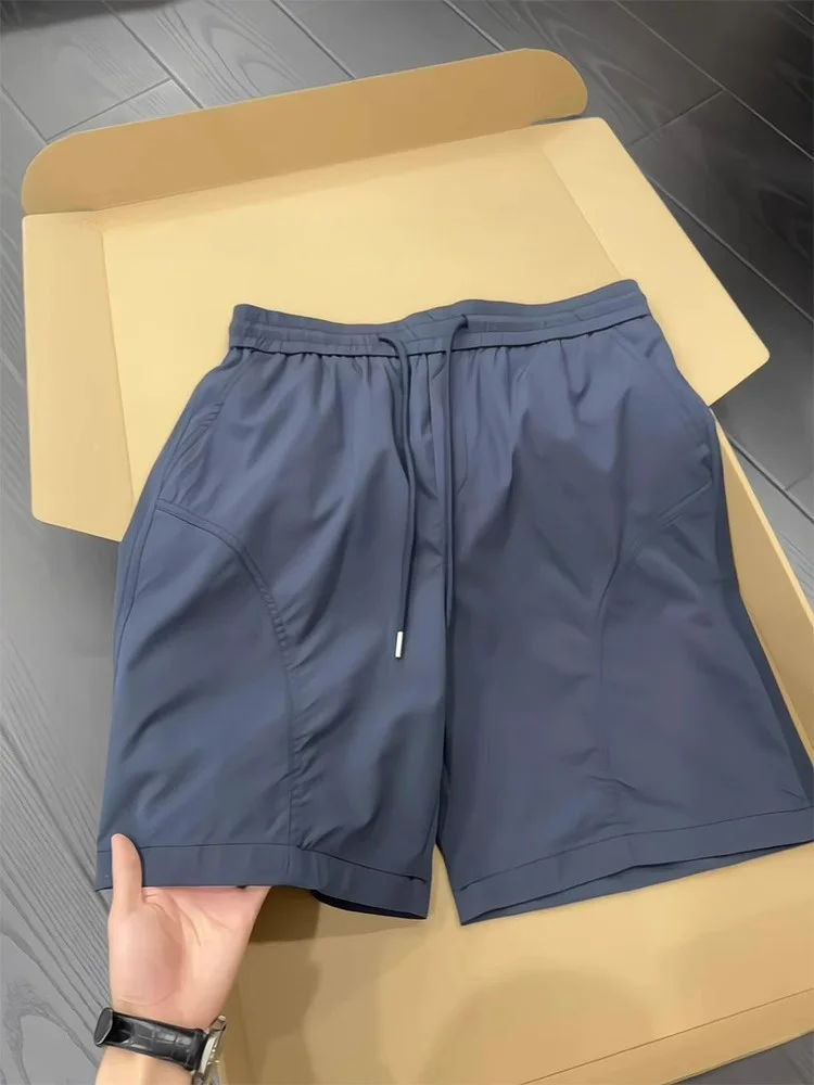 

Trendy Ice Silk Men's Sport orts Qui Dry American Sle Summer New Arrival Thin Casual Pants Loose Fit mid Waist ort Le...