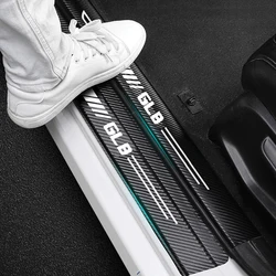 New 4pcs car stickers door sill strips pedals carbon fiber decorative strips for Mercedes Benz GLB Accessories