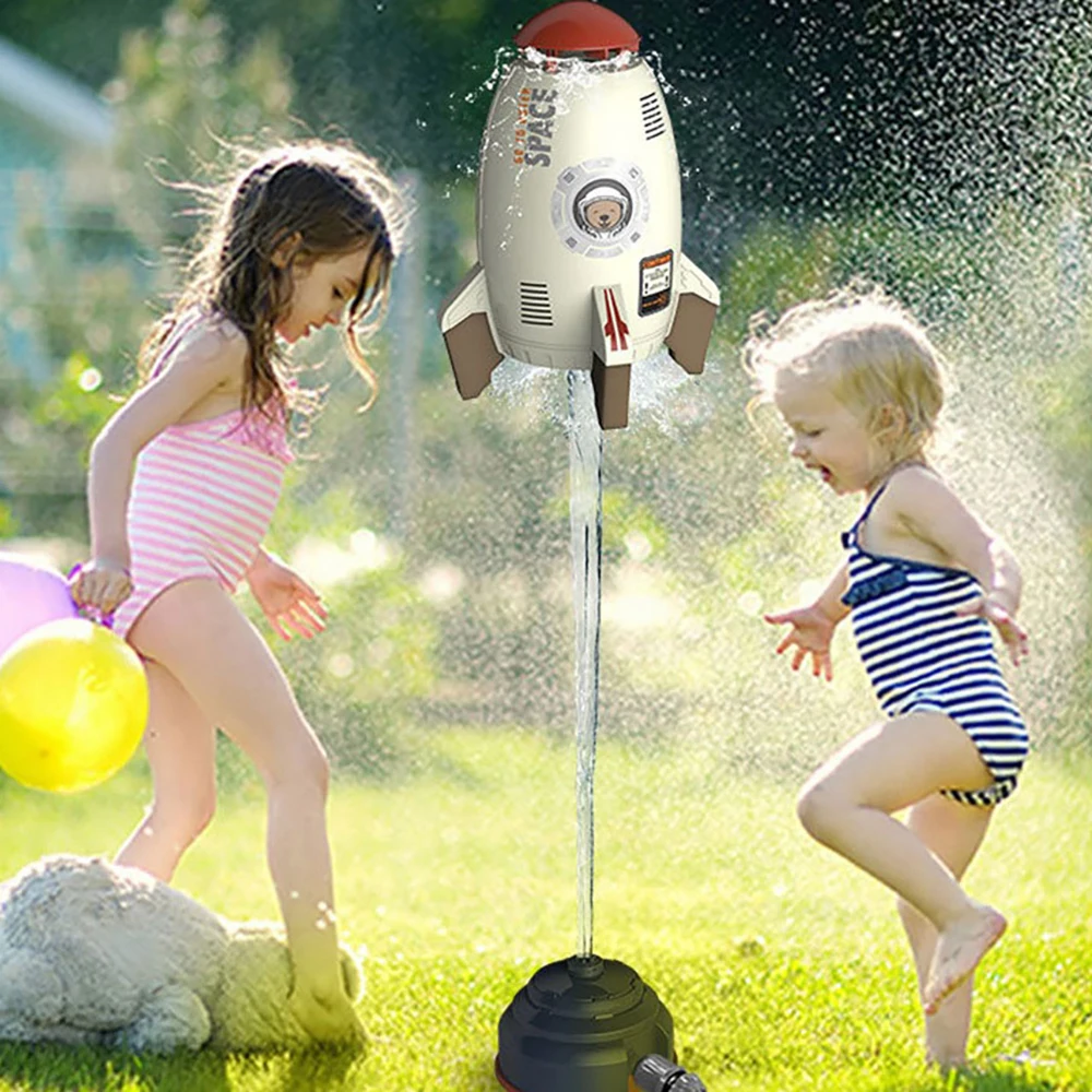 Interaction Sprinkler Game Toys Flying Rocket Garden Design Rotate Outdoor Children Long Distance