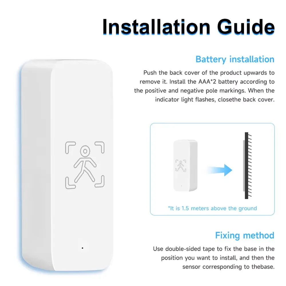 24G WiFi Human Presence Sensor Battery Operated 2.4GHz mmWave Radar Smart Home Automation Compatible with Alexa Google Assistant image 6