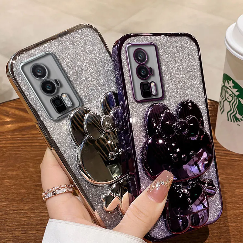 เคส F5 poco Pro ลายกระต่ายฝาครอบแบบแวววาวสำหรับ Xiaomi poco F5 X5 X4 M4 Pro F4 GT เคสโทรศัพท์ M3 F3เคสนิ่ม