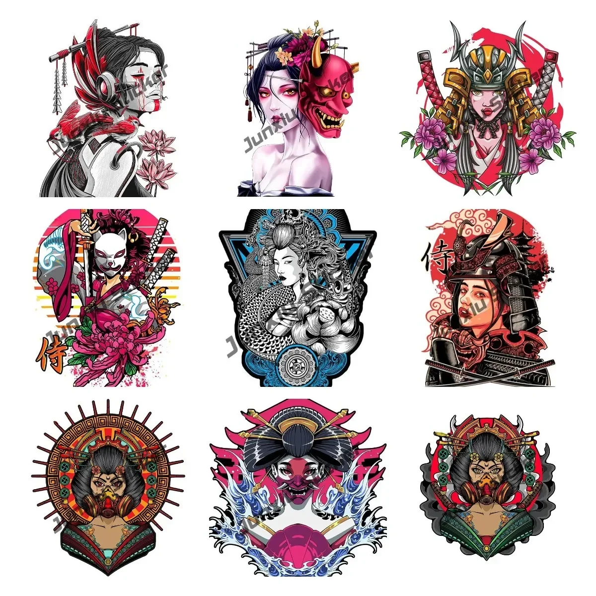 

Japanese Female Geisha Sticker Cool Pretty Kawaii Japanese Kimono Woman Performing Art Geisha Cartoon Samurai Vinyl Accessories