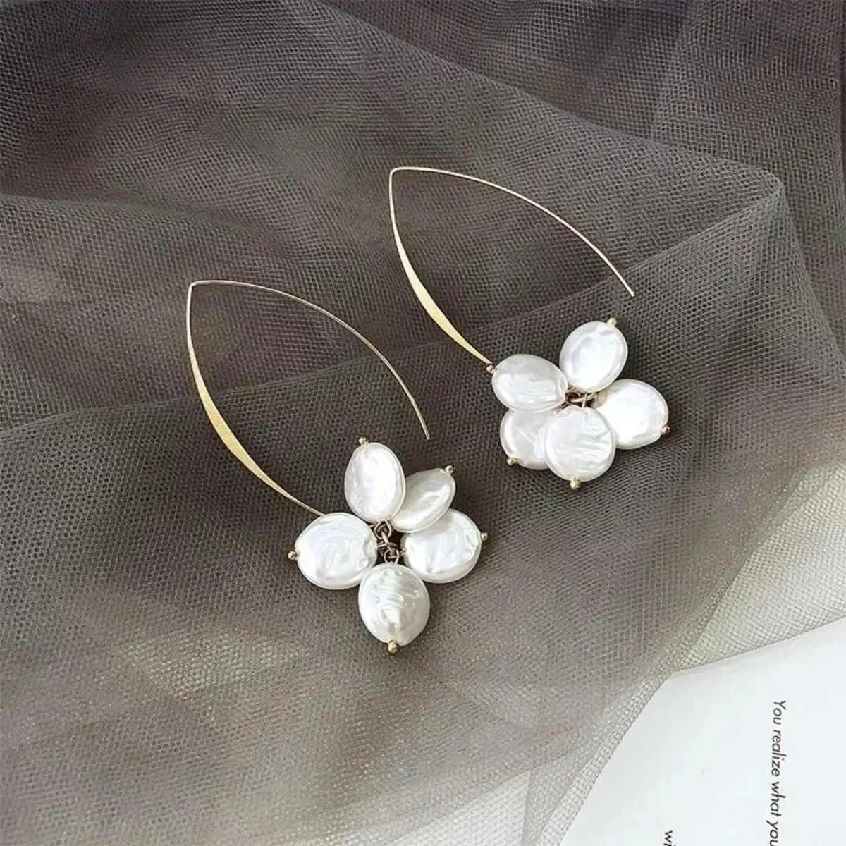 New Baroque Pearl Drop Earrings - Vintage Geometric Pendant Jewelry for Women, Elegant Bridal Wedding Gift