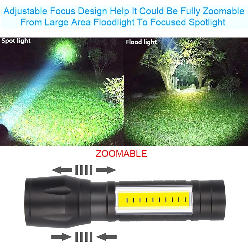 Poderoso led lanternas ao ar livre à prova dwaterproof água zoomable tocha bolso lanterna 3 modos de acampamento luz mini lanterna led