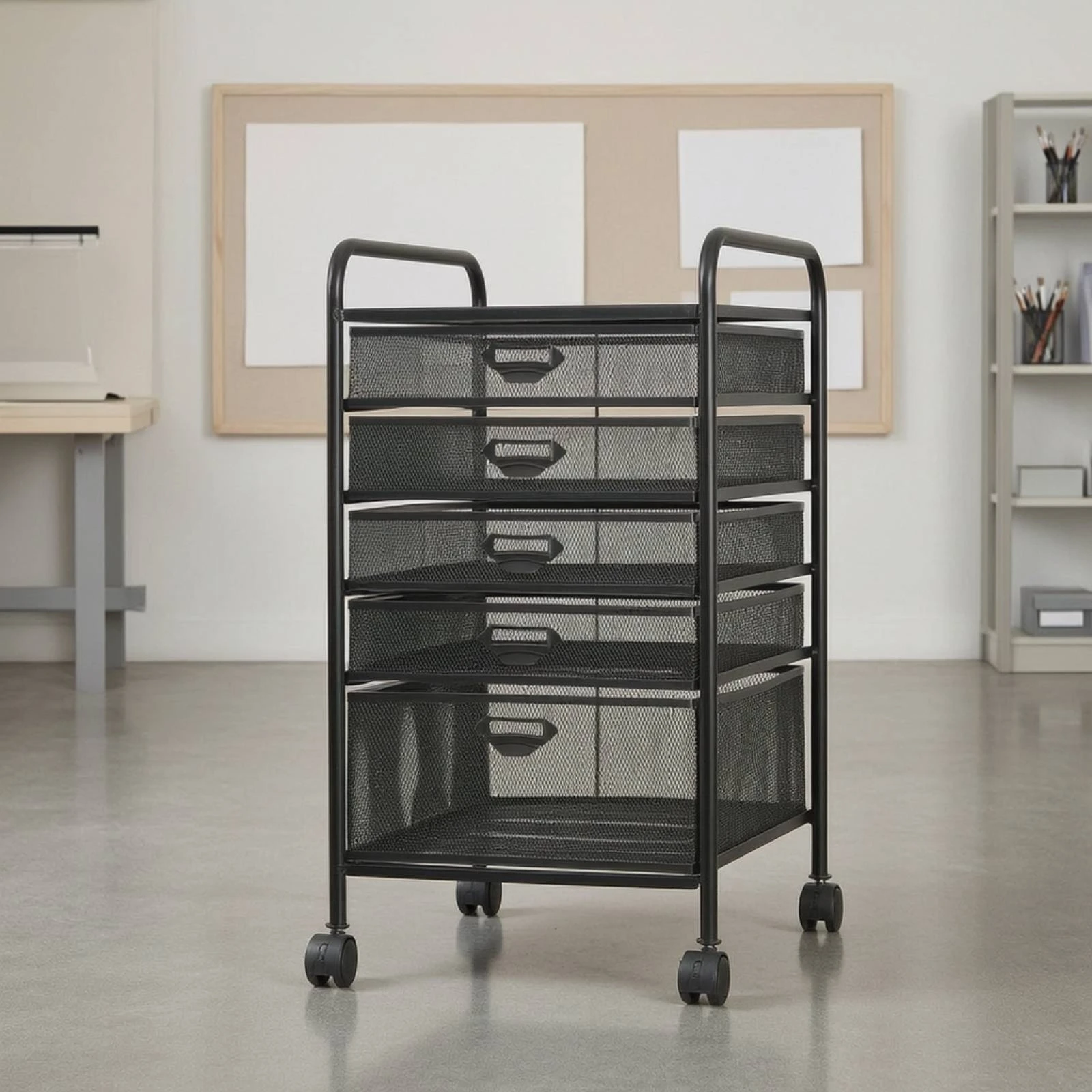 Rolling File Cart - Chariot de classement en maille avec