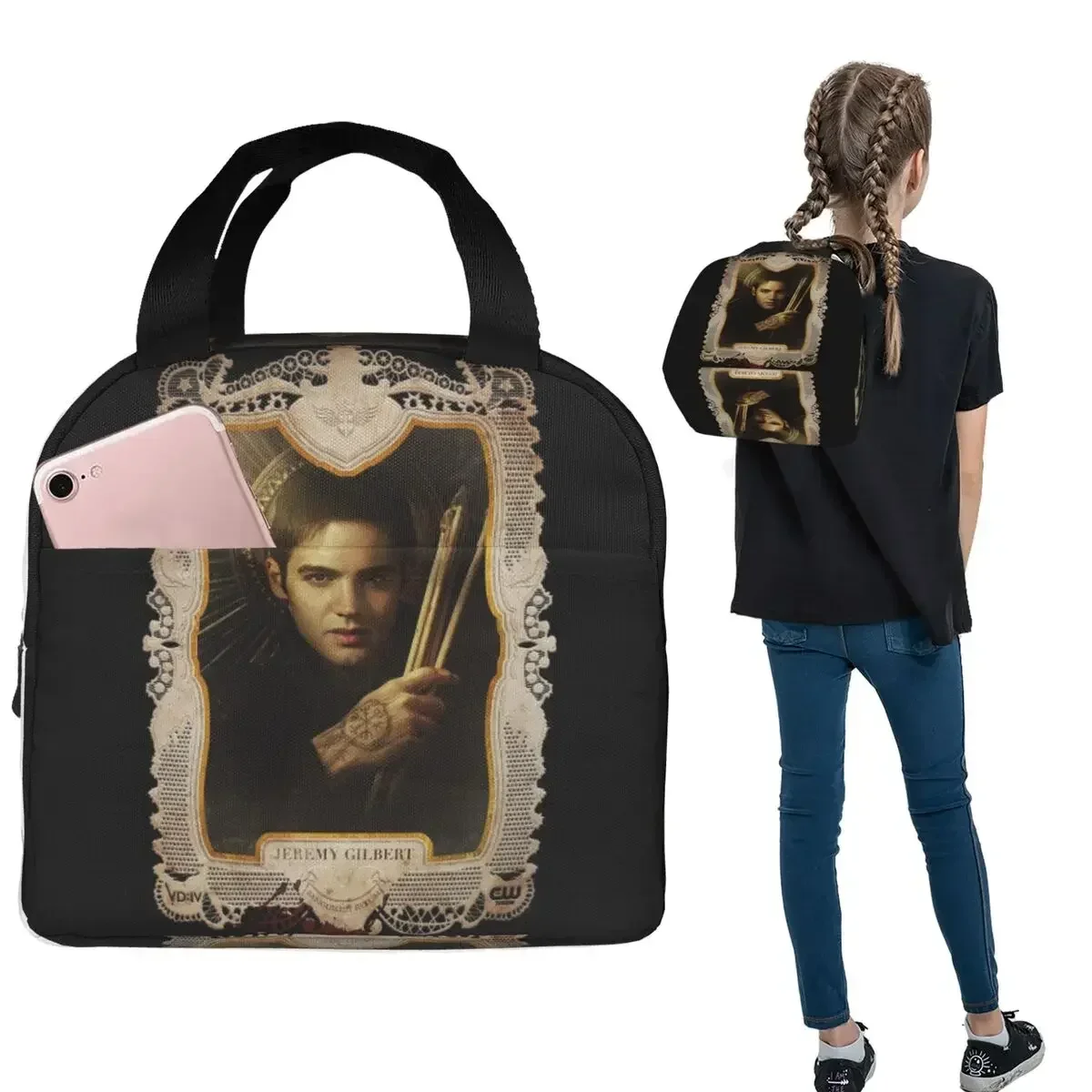 The Vampire Diaries Insulated Lunch Bag for Women Children Portable Food Boxes Thermal Lunch Box Tote