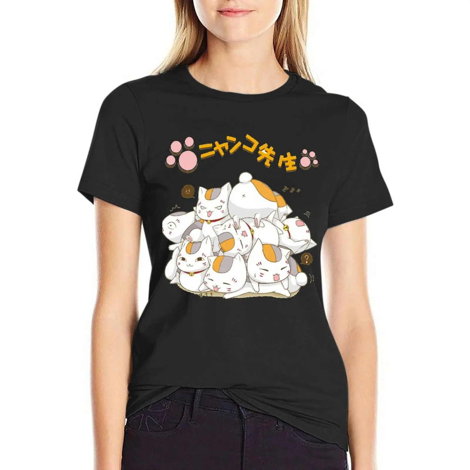 Nyanko Sensei ( Natsumes Book of Friends) Classic T-Shirt anime clothes korean fashion white t-shirt dress for Women sexy