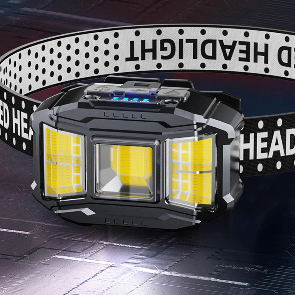 COB LED-hoofdlamp voor buiten USB-opladen Op het hoofd gemonteerde zaklamp Power Display Krachtige koplampzaklamp voor nachtvissen buitenshuis